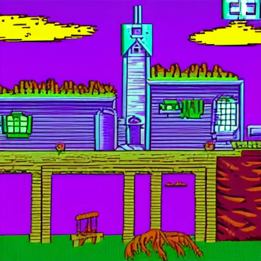 Prompt: Screenshot from the PC game Maniac Mansion II: Day of the Tentacle (1993) by LucasArts