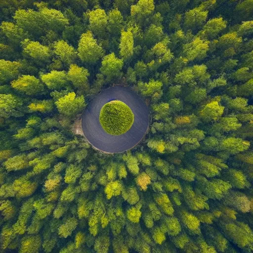 Image similar to photo of a tree that looks like an exclamation mark, aerial view, trending on. artstation
