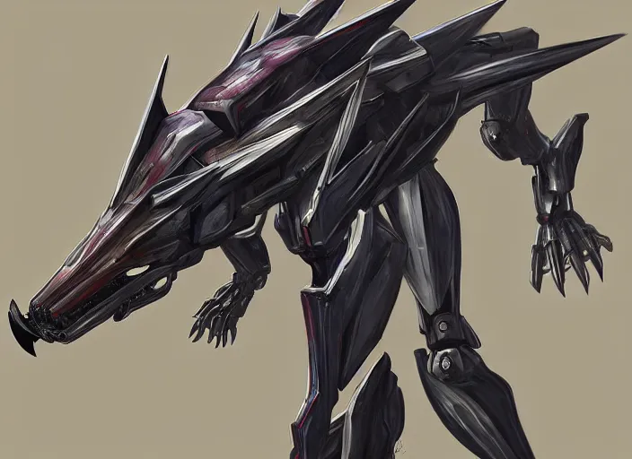 Prompt: cinematic, vore station handsome stunning realistic, good boi mecha hound, taller than man, sharp armor, metal dragon tail, glass oled mecha visor, sharp metal dragon claws, open synthetic maw, feral body, angular metal, vore art, dragon art, furry art, digital art, warframe hound art, octane, furaffinity, deviantart, sofurry