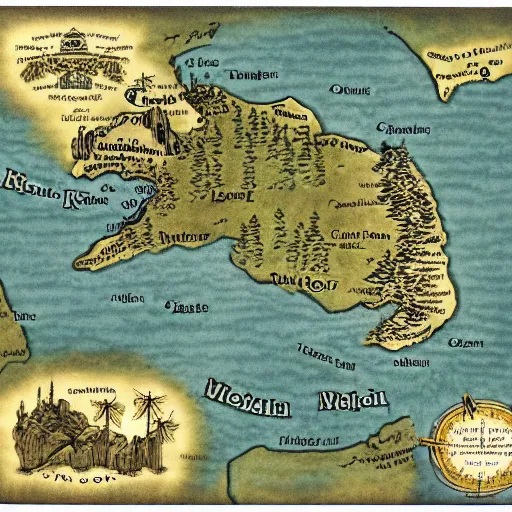 Image similar to map of michigan in middle earth