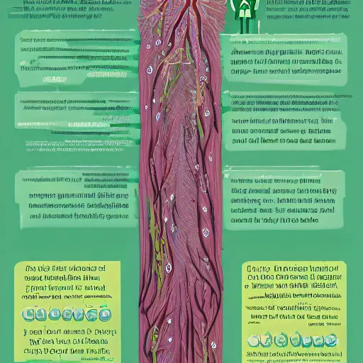 Image similar to The forest is like a Human's nervous system, psychodelic infographic