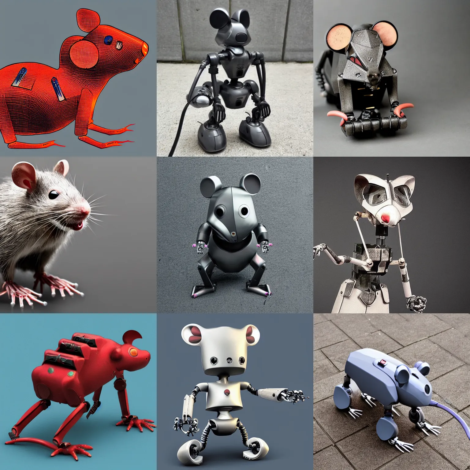 Prompt: rat robot hybrid