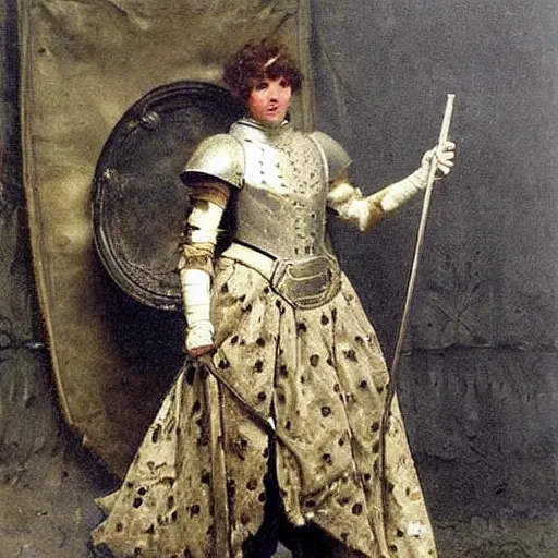 Image similar to heroine in full plate armour by alfred stevens