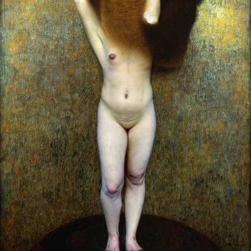 Image similar to the restraint of beasts, by Odd Nerdrum and Gustav Klimt, oil on canvas, beautiful, eerie, surreal, colorful