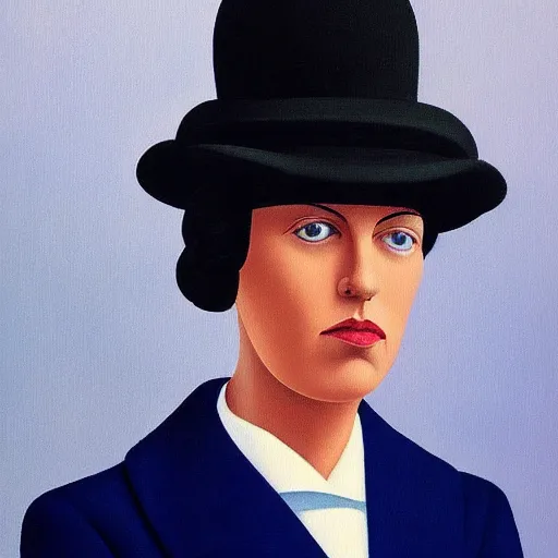 Prompt: painting of Renee Magritte by Renee Magritte, highly detailed, 8k, cinematic,