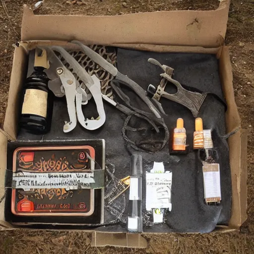 Prompt: strange torture kit found in romanian dungeon