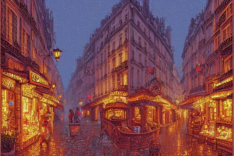 Prompt: a city street in paris under the dark sun, beautiful detailed pixelart by albertov, intricate details, beautiful, dithered gradients, volumetric lighting, cgsociety, artstation, smooth, sharp focus, 2 d illustration, amazing art by dan mumford