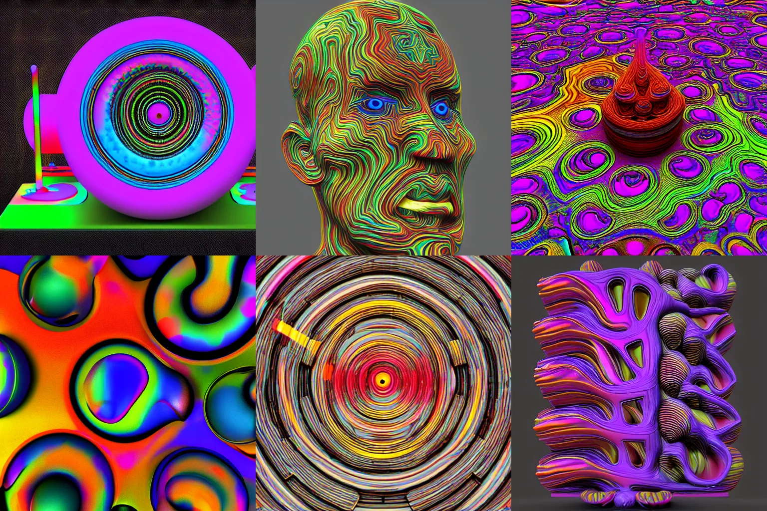 Prompt: whole tone scale, psychedelic sculpture, 3ds max