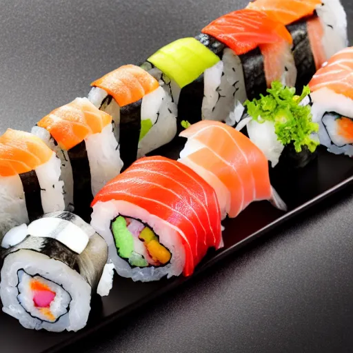 Image similar to Sushi closeup, detailed, 4k, photorealistic, professional photo, high details