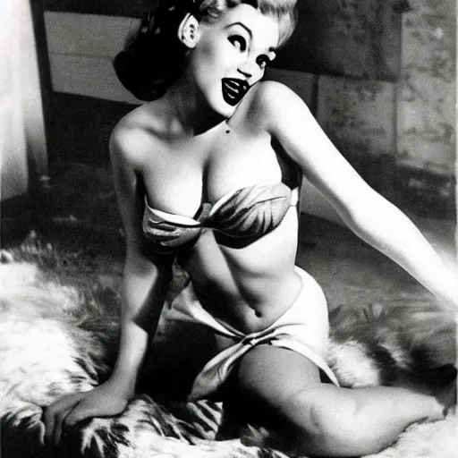 Image similar to pin up monster, photography award winning, 1 9 5 0 s