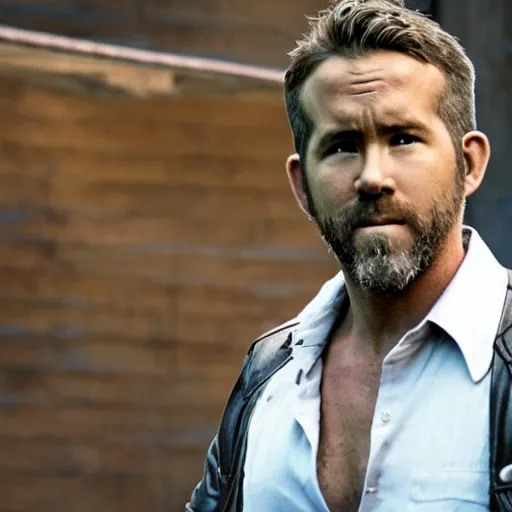 Image similar to Ryan Reynolds in Sons of anarchy very detail4K quality super realistic