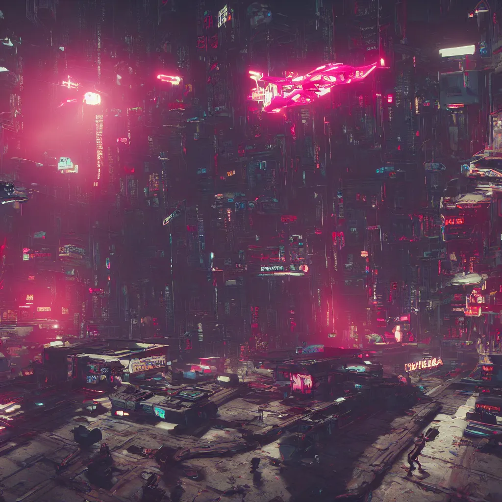 Prompt: horror drone Cyberpunk 2077. CP2077. 3840 x 2160