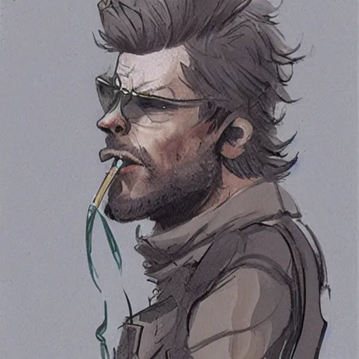 Prompt: concept art of snake smoking cigarette