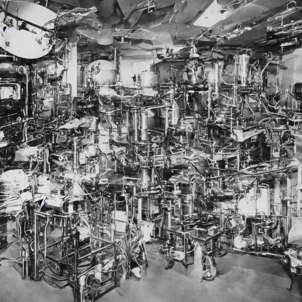 Image similar to interior photo of alien laboratory with strange devices