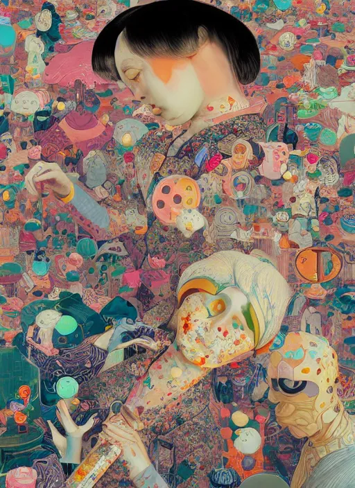 Prompt: photograph of a surreal contemporary ceramic sculpture, by victo ngai, by hikari shimoda