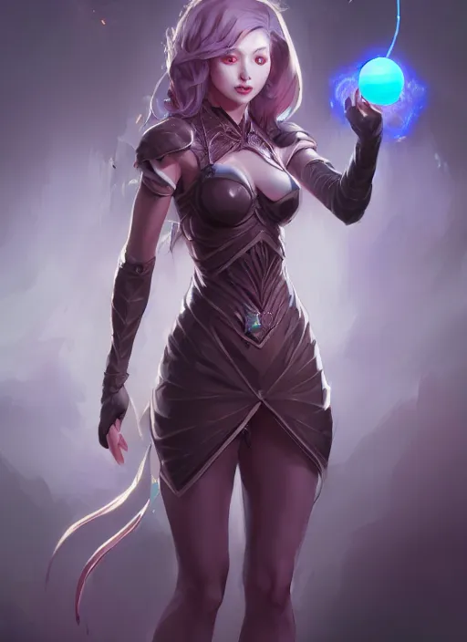 Image similar to dark fantasy female magician, magic orbs, magic water, human anatomy, wide angle view, fullbody view, highly detailed, qichao wang, artgerm, cushart krenz, zeronis, trending on artstation, soft light, sharp edges, illustration, character design, concept art