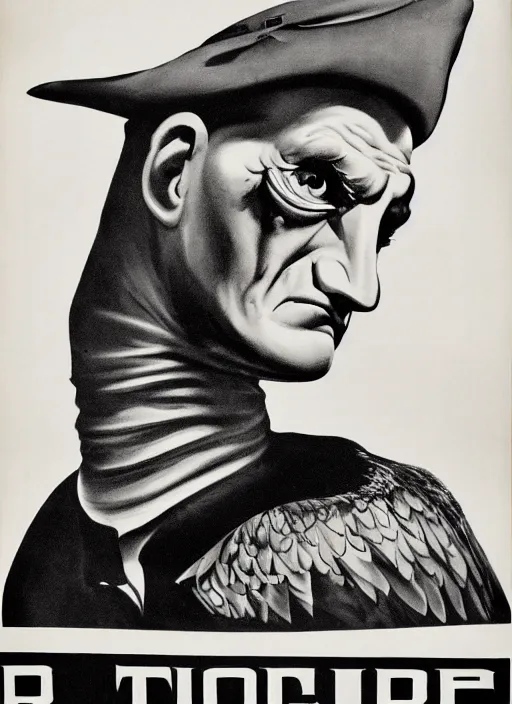 Image similar to vulture look in 1940s propaganda poster