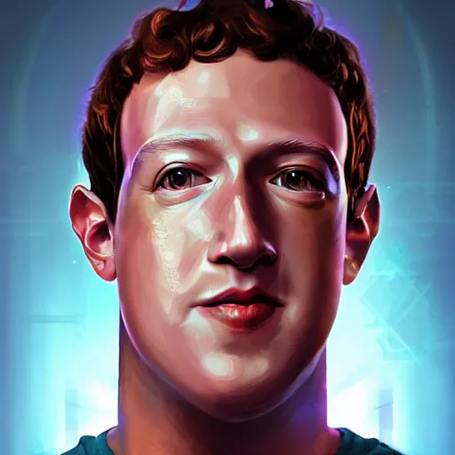 Prompt: mark zuckerberg as a league of legends character, portrait, digital art, art by jessica oyhenart and bo chen