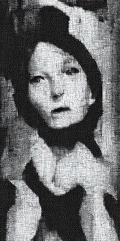 Prompt: a glitched portait of a woman, distorted