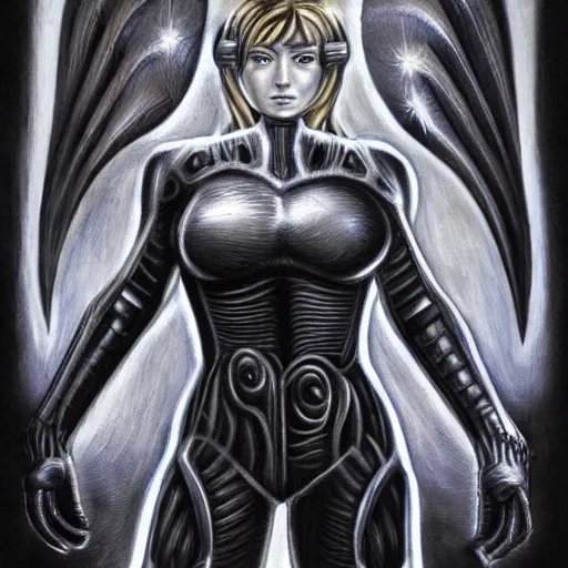 Prompt: samus aran by h. r. giger