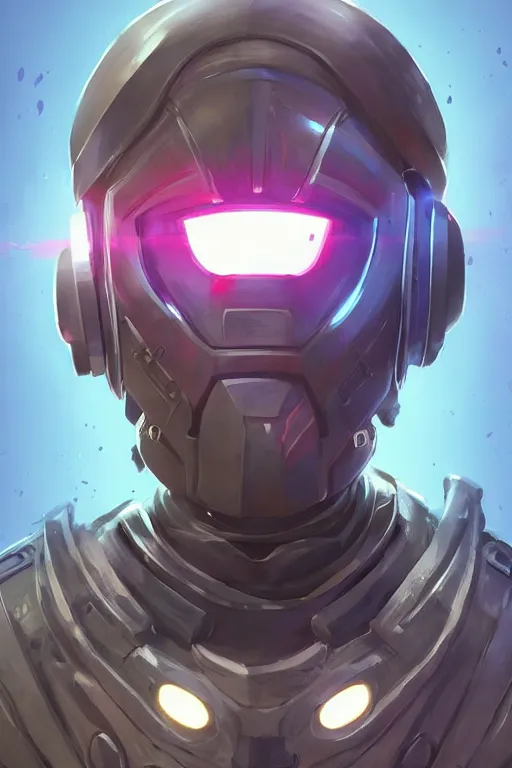 Image similar to epic mask helmet robot ninja portrait stylized as fornite style game design fanart by concept artist gervasio canda, behance hd by jesper ejsing, by rhads, makoto shinkai and lois van baarle, ilya kuvshinov, rossdraws global illumination radiating a glowing aura global illumination ray tracing hdr render in unreal engine 5