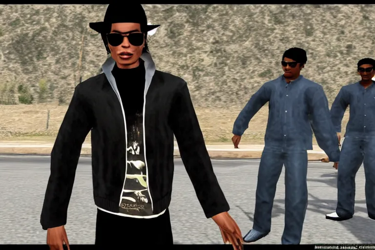 Image similar to Michael Jackson in GTA SA Vinewood screenshot