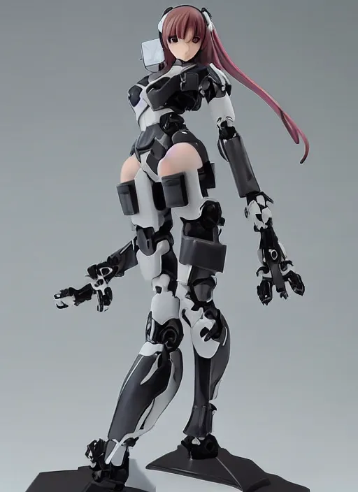 Image similar to Girl in mecha cyber Armor, portrait of the action figure of a girl, with bare legs，in the style of Kotobukiya ，anime figure