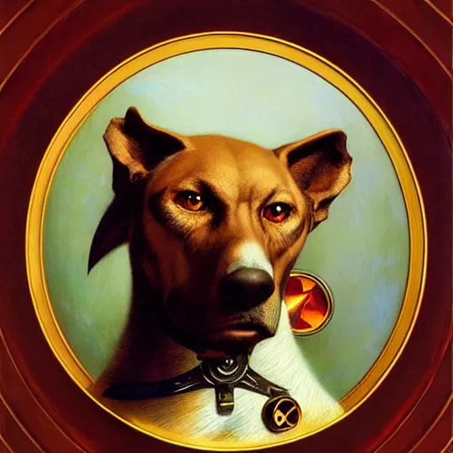 Prompt: a portrait of a bird dogman canine star trek doctor. highly detailed painting by gaston bussiere, craig mullins, j. c. leyendecker, furry