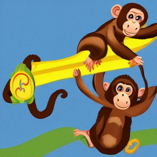 Image similar to monkey surfing on a banana