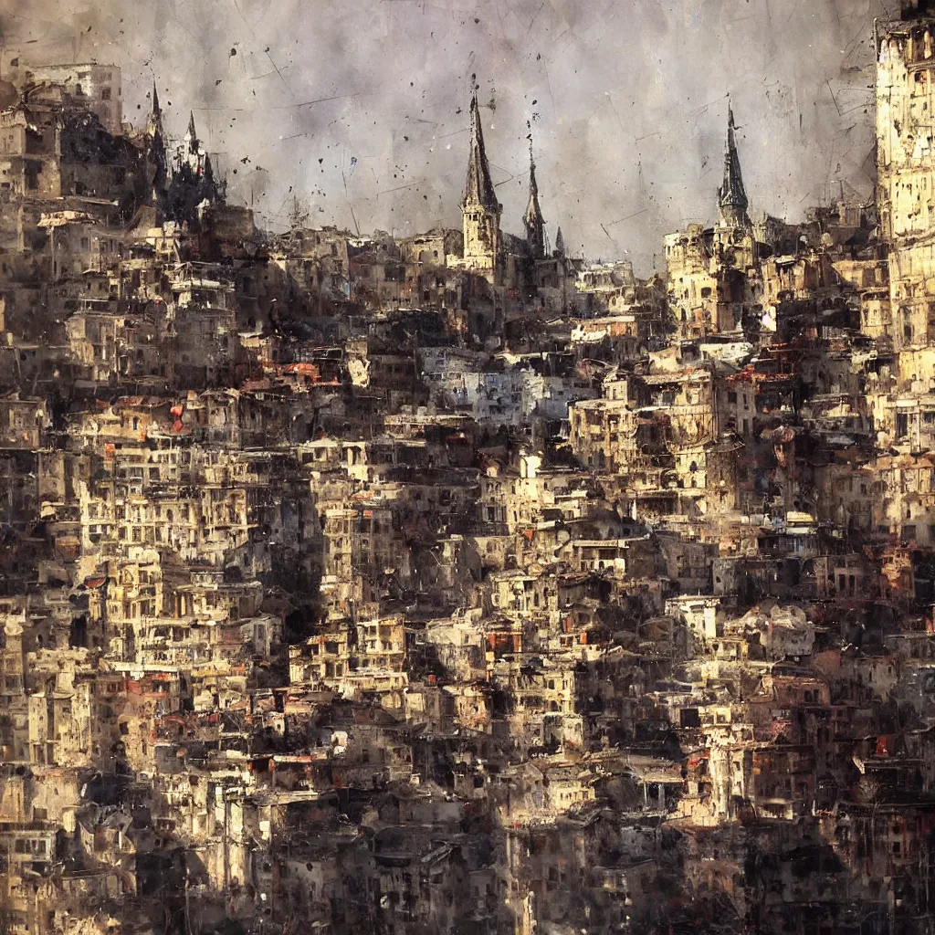 Image similar to tbilisi painted by jeremy mann