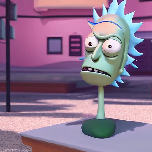 Prompt: rick from rick and morty 3 d render photorealistic unreal engine photorealistic ultra - realistic adultswim by alexandre touguet