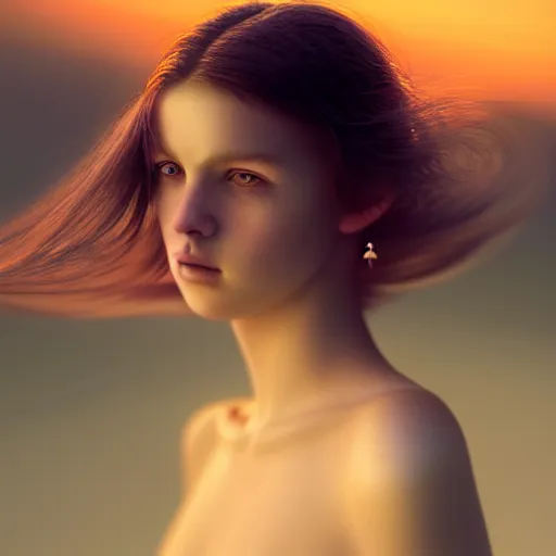 Image similar to photographic portrait of a stunningly beautiful emo female in soft dreamy light at sunset, contemporary fashion shoot, by edward robert hughes, annie leibovitz and steve mccurry, david lazar, jimmy nelsson, breathtaking, 8 k resolution, extremely detailed, beautiful, establishing shot, artistic, hyperrealistic, beautiful face, octane render