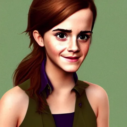 Prompt: emma watson as a pixar, dreamworks animation charactor