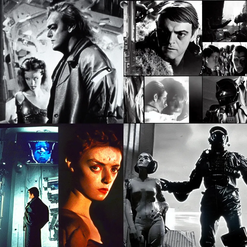 Prompt: a scifi, cyberpunk, futurist movie of luchino visconti