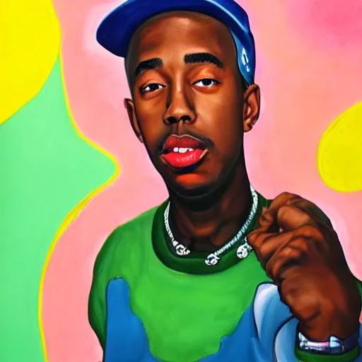 Image similar to a detailed painting of tyler the creator