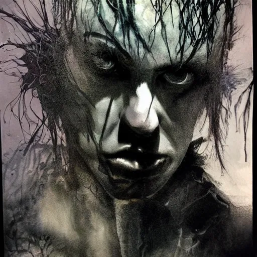 Image similar to stunning portrait of gaunt sid vicious a ( the cure fan ) as dream from sandman, dim stars as eyes, by jeremy mann, by cedric peyravernay, by by russ mills, by richard avedon and ben templesmith, dramatic lightning, sadness, dark eye sockets, in the shadows, punk rock, gothic, high detailed, 8 k