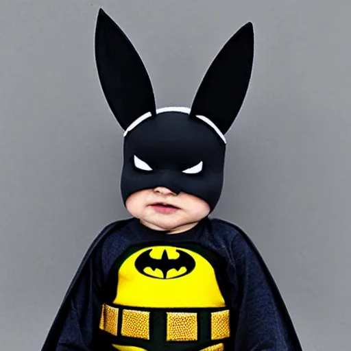 Image similar to rabbit dressed as batman