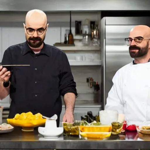 Image similar to binging with babish guest starring walter white