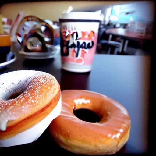 Image similar to polariod photograph diner donut close up