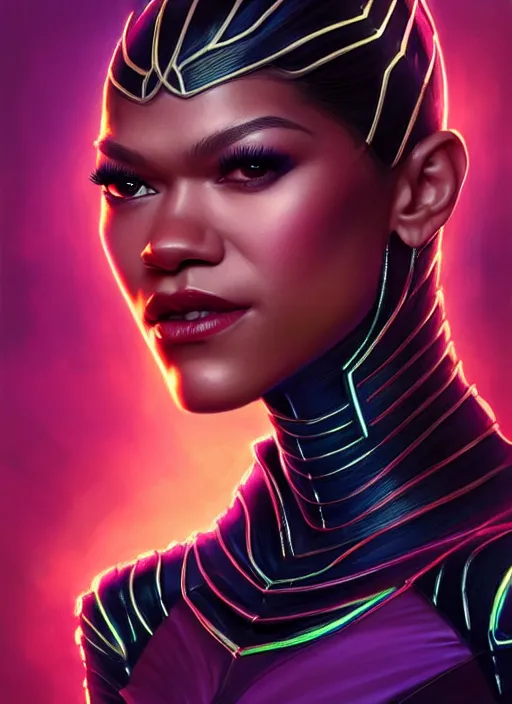 Prompt: zendaya as skrull queen, intricate, elegant, glowing lights, highly detailed, digital painting, artstation, glamor pose, concept art, smooth, sharp focus, illustration, art by artgerm and greg rutkowski, artey freytag