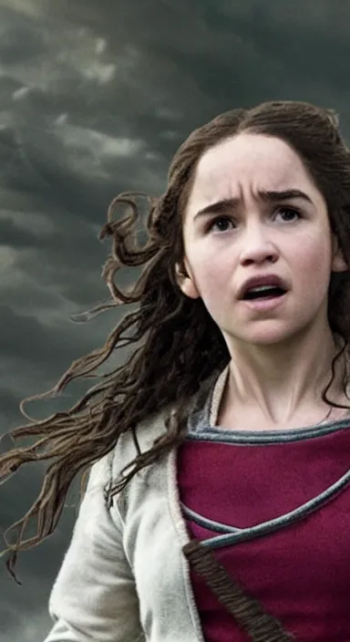 Image similar to Still of Emilia Clark starring as Hermione Granger in the new Harry Potter reboot