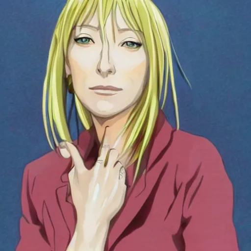 Prompt: An anime portrait of cate blanchett ,