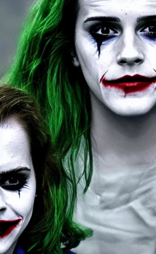 Image similar to Emma Watson as the Joker