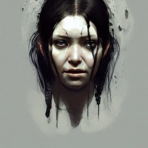 Image similar to portrait of a woman with long black hair and grubs on her face, coming out of holes in her skin, trypophobia, dramatic lighting, illustration by Greg rutkowski, yoji shinkawa, 4k, digital art, concept art, trending on artstation