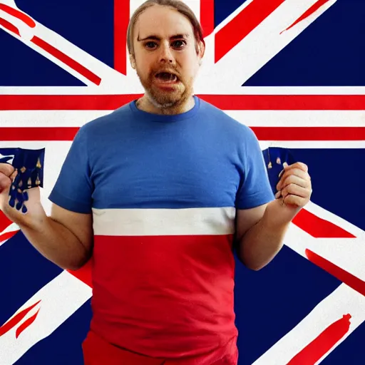 Prompt: an british person holding a british flag, a french person holding a french flag, a german person holding a german flag. realistic studio portrait, museum quality, hyperrealistic, artstation, prizewinning