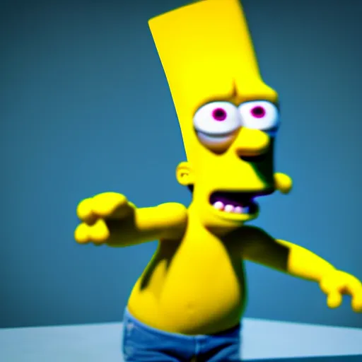 Prompt: Bart Simpson in Monster Inc from Pixar, uncropped, centered, octane render, volumetric, raytracing, trending on artstation