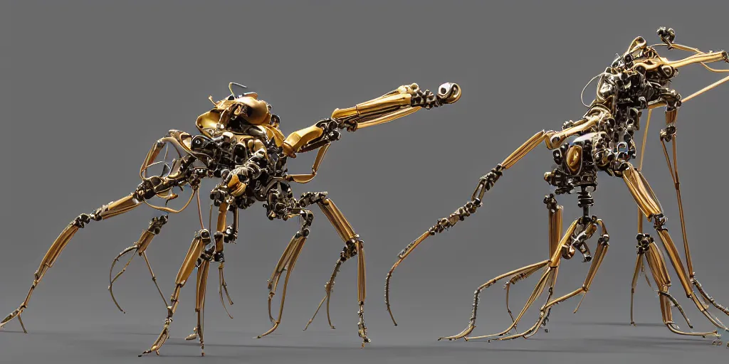 Image similar to photo of industrial design praying mantis biomorph Dvg bionicle insectoid mechanical design electronics nano TrArtifficial Smart Turbo bionicle organism biomimmicry exoskeleton hydraulics trending on behance visualisation industrial design object robot headcrab vrat unreal engine Space design concept 3D unreal engine