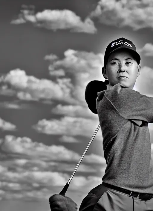 Image similar to golfing black and white portrait white sky in background