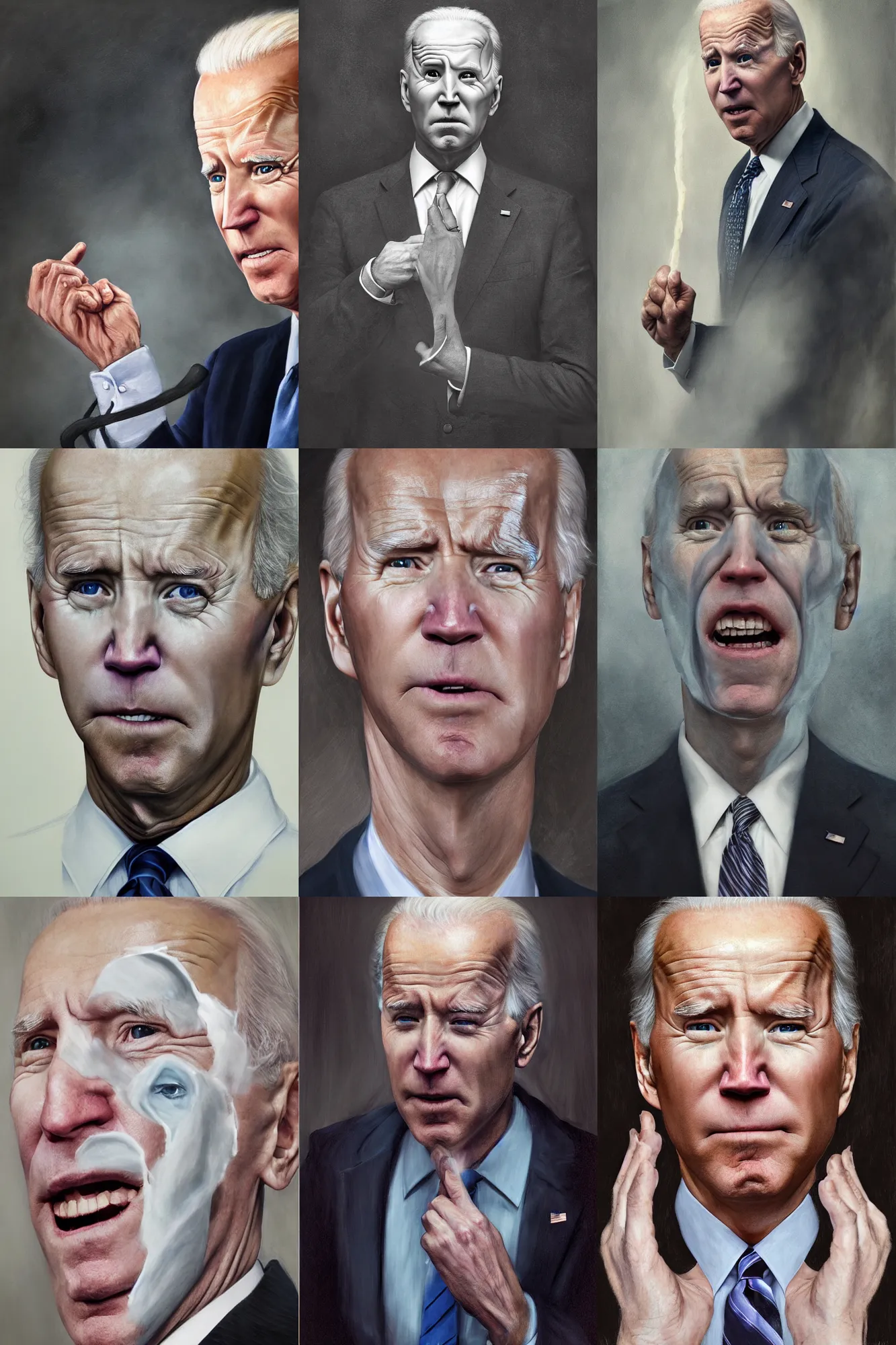 Prompt: photo portrait Joe Biden as Voldemort, photorealistic, by Alyssa Monks