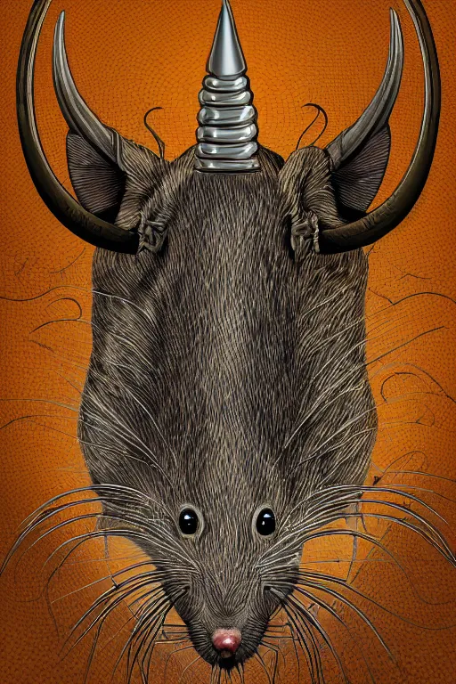 Image similar to horned rat, symmetrical, highly detailed, digital art, sharp focus, trending on art station